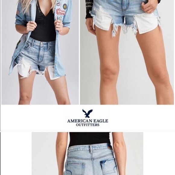 AMERICAN EAGLE | Vintage Hi-Rise Festival Shorts - Size 4 - Picture 1 of 9